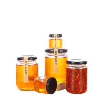 China Cheap Airtight Lolly Jar Set Empty Pickles Glass Food Storage 25ml 50ml 80ml 100ml 150ml 195ml 240ml 350ml 500ml Rounded Screw Cap Jars for sale