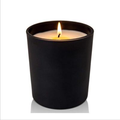 China Factory Price 200ml 300ml Eco-friendly Glass Jars Colored Glass Candle Container Matte Black /clear/white Glass Candle Holders for sale