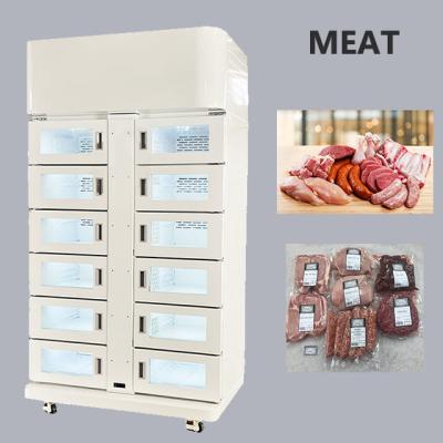 China Máquina expendedora de refrigerantes de refrigeración de 24 horas para carne con escáner de código QR en venta