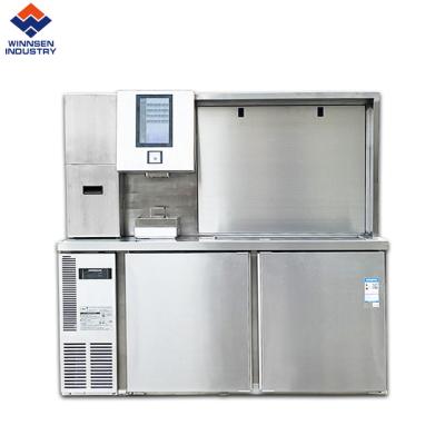 China Refrigerador de chá de bolhas automático balcão comercial de aço inoxidável loja de chá de leite balcão frigorífico de mesa de trabalho de chá de bolhas à venda