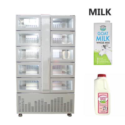 China Schließfach-Smart-Vending-Maschine Verpackte Lebensmittel Milch-Vending-Maschine mit Schließfächer zu verkaufen