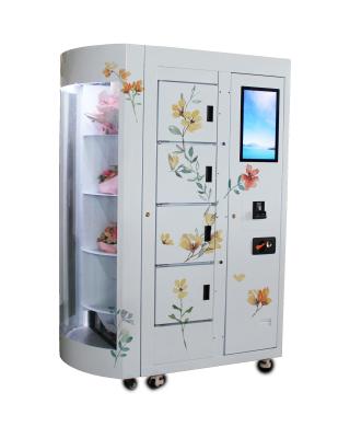 China Máquina de venta de autoservicio de flores frescas de rosa con sistema de refrigeración de ventana transparente con control remoto en venta