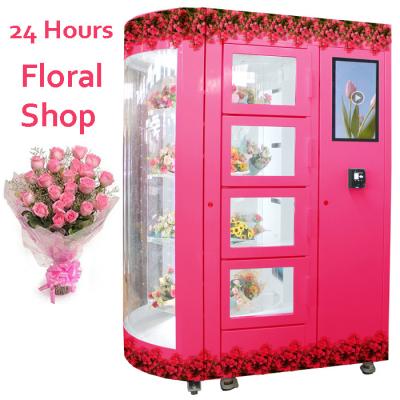 Chine LED allumant le distributeur automatique tournant de fleur de bouquet 24 heures de système futé de casier à vendre