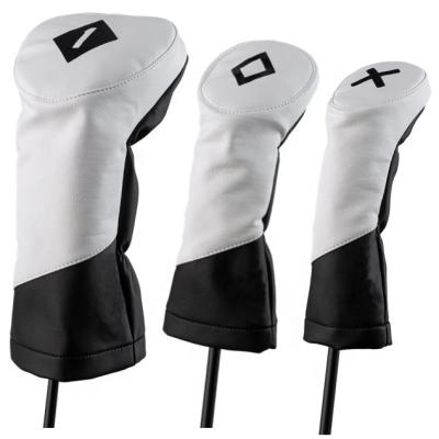 China Yopral wood hybrid golf headcover custom golf club driver leather white premium leather headcover for sale