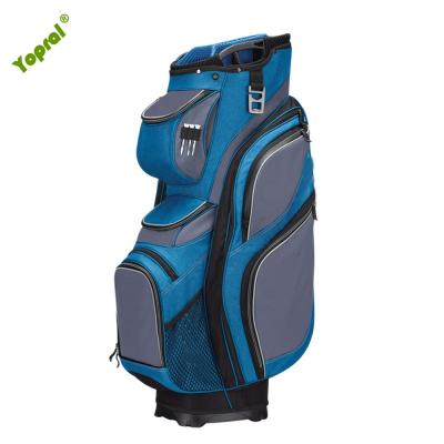 China Protect Popular Golf Clubs USA Golf Cart Bag 14 Way Divider Travel Golf Bag With Two Insulated Cooler Pockets for sale