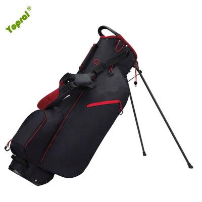 China Protect Golf Clubs Durable Nylon OEM Black 4 Lite Way Double Zero Straps Mens Golf Rack Bag for sale