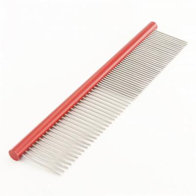 China Durable Aluminum Handle Stainless Steel Pet Comb for sale