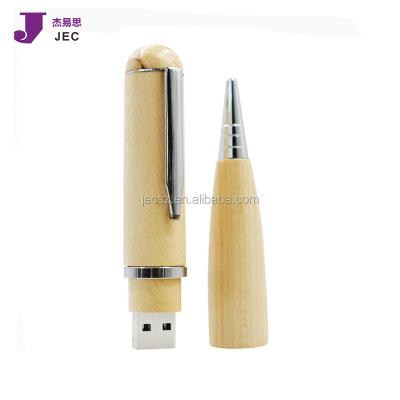 China Plastic promotional bamboo usb pen drive maker with gift box Model JEC-363 for sale