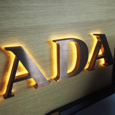 China Stores Supplier High Quality Heavy Duty Type Outdoor Led Light Up Halo Letter Backlit Sign for sale