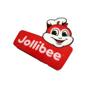 China Buildings Shop Advertising Jollibee Signage Led Light Signboard Acrylic Illuminated Sign for sale