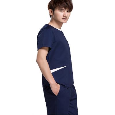 China Reusable Long Sleeves Hospital Polycotton V-Neck Female Surgical Gown Doctor Scrub Jogger Sets for sale