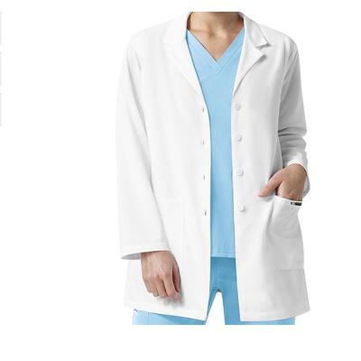 China One Two Pockets Low Price Factory Price Chest And Bottom Pocket Man Short Sleeve Lab Coat For Woman Doctors Dress for sale