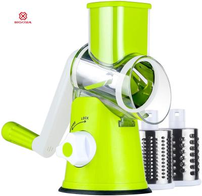 China Viable Wholesale Rotary Cheese Grater Vegetable Shredder Round Mandoline Slicer Grinder for sale