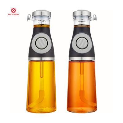 China Measuring Oil Pourer Olive Oil Dispenser Bottle Kitchen With Free Drip Spout Dressing Condiment Serving Glass Measuring Olive Oil Dispenser Bottle Set for sale