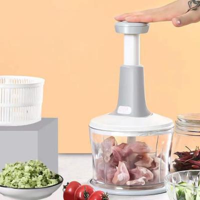 China Sustainable Household Manual Meat Grinder Kitchen Food Chopper Mini Food Processor Press Meat Vegetable Cutter Grinders for sale