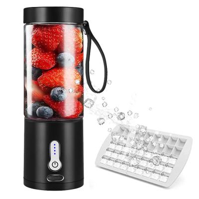 China Hot Sale 457ml Car Mini USB 6 Blades Powerful Blender Cup Rechargeable Portable Juicer for sale