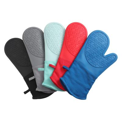 China BPA Free Silicone BBQ Oven Mitt Silicone Oven Gloves Eco-friendly Heat Resistant Silicone Cooking Grill Glove for sale