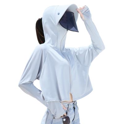 China Fashion Summer Sunscreen Clothes Hooded Rash Guard Anti Ultraviolet With Detachable Hat And Mouth Cover for sale