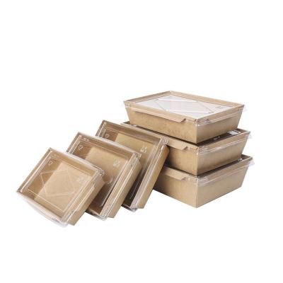 China Wholesale Disposable High Quality Kraft Paper Food Box Customized Logo Kraft Packaging Food Paper Box With Lid for sale