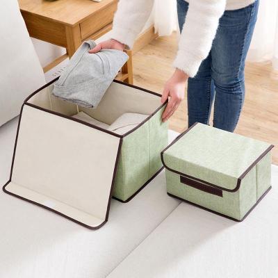 China Multifunctional Hot Selling Living Room Factory Price Clothes Toy Storage Box Big Capacity Folding Wardrobe Canvas Storage Box for sale