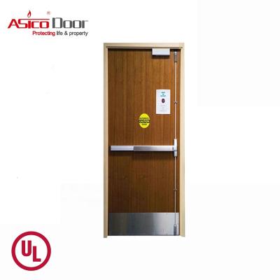 China Modern ASICO UL Listed Apartment Fire Rated Wood Door With For Interior for sale