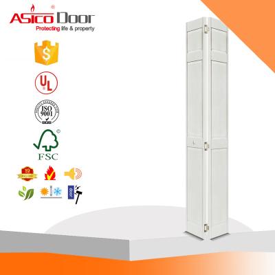 China Modern ASICO 24 in. x 80 in. 6-Panel Primed Solid Wood Interior Closet Bi-Fold Door for sale