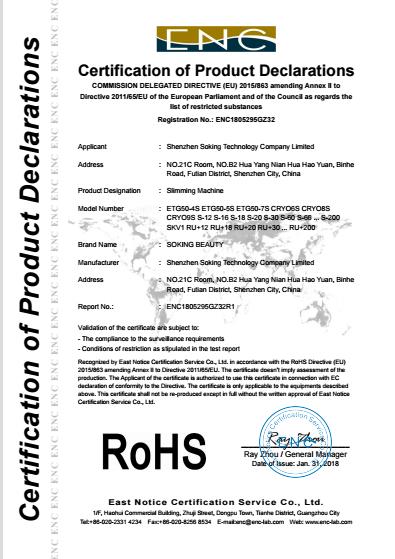 RoHS - Shenzhen Soking Technology Company Limited