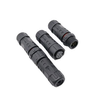 China Waterproof Male Female Power / Signal Wire Electrical Cable Connector 6 Pin AOHUA M12 for sale