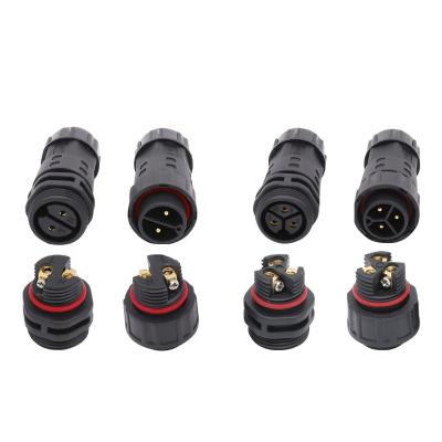 China AOHUA IP67 Outdoor Power Power Cable Connect Male Connector 2 Waterproof 3 Pin Female for sale