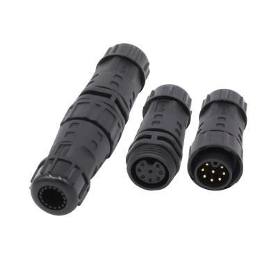 China Power AOHUA M20 Nylon Male Female Signal Power Cable 8 PIN Waterproof Plug IP67 for sale