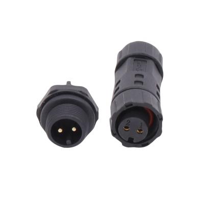 China AOHUA Power Waterproof Bulkhead Electrical Wire Panel 2pin Male Female Connector for sale