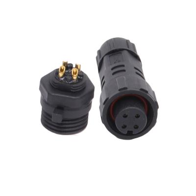 China AOHUA Junction Box Electrical Wire Panel Mount Male Female Waterproof 4pin Socket For Junction Box for sale