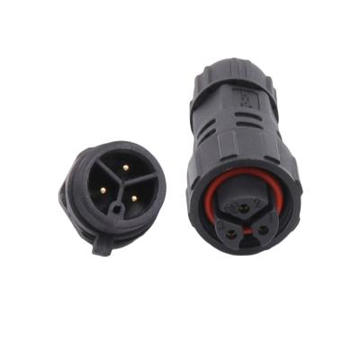 China AOHUA Junction Box Male Female Electrical Wire Panel Mount 3pin Waterproof Connector for sale