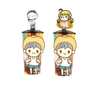 China Europe Customized Cinema Plastic Drinking Cups With Topper Collector for sale