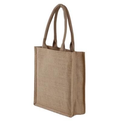 China Hot Selling Custom Made Large Capacity Jute Single Canvas Handle Eco-friendly Strong Shopping Portable Bag for sale