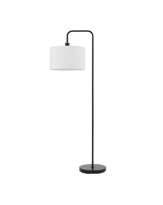 China Simple High-end Black Body White Lampshade Cloth Cover Modern Standing Floor Lamp for sale