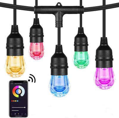 China Waterproof Ip65 Waterproof Always On When Plugged In Outdoor Patio String Light Chained Smart Home for sale