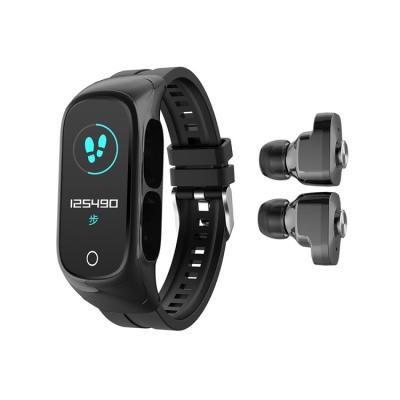 China MP3 Playback 2 In1 Sport Smart Band With Wireless Earphone N8 Fitness Bracelet With TWS Wireless Earbuds for sale