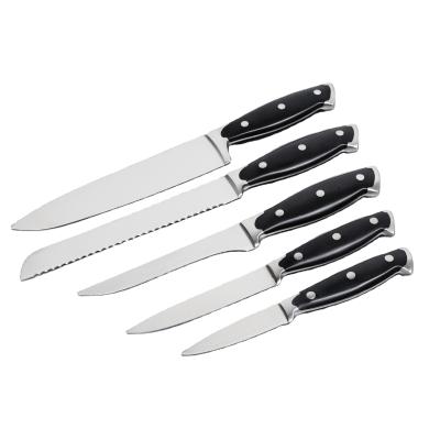 China Sustainable Knife Set Stainless Steel 5pcs Kitchen Knife Sets Chef Bread Carving Knife With ABS Handle for sale