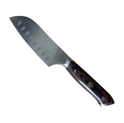 China Viable Kitchen Knife 5 Inch Santoku Knife Professional High Carbon Steel 7CR17 Movements Chef Knife for sale