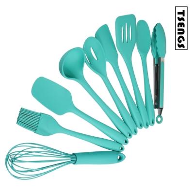 China Sustainable 9 Pcs Silicone Kitchen Utensils Set Non Stick Cookware Set for sale