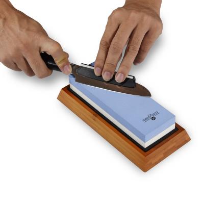 China 1000/6000 Grit Disposable Sharpening Mini Whetstone With Knife Sharpening Guide for sale