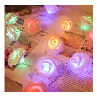 China 2022 Hot Sale Christmas Rose Flower Fairy String Lights Home Decoration Outdoor Wedding Party Rose Flower Fairy String for sale