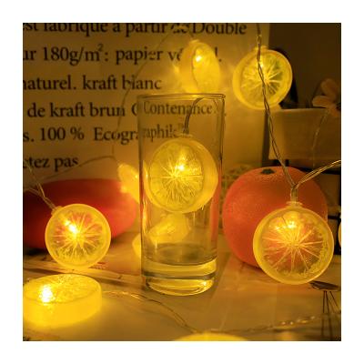 China 20 Lamp Creative Fruit Lamp Summer Party Cute Cute Fruit Shaped Led Decorative Light String Lemon Chip Children's Room for sale