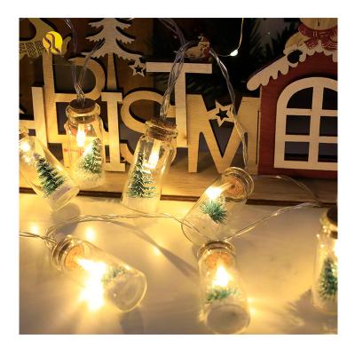 China Beautiful Battery Operated Led Clear Glass Wishing Bottle String Lights Christmas Party Decoration for sale