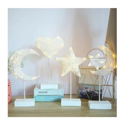 China Battery Operated Moon Star Christmas Tree Light Border Baby Night Lights Romantic Home Decoration for sale