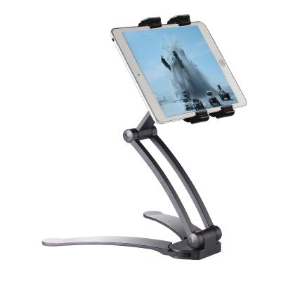 China Aluminum Foldable Bracket Cell Phone Wall Mount Kitchen Holder Home Office Tablet Desk Stand for sale