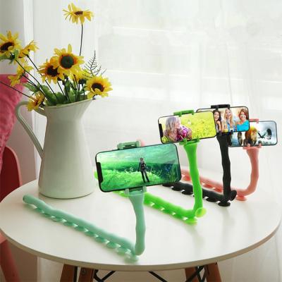 China Long Arm Mobile Phone Stand Holder Adjustable Lazy Suction Cup Desktop Stand For Phone Below 6 Inch for sale