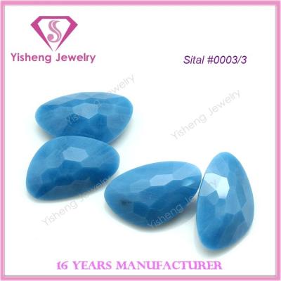 China Religious Stone Synthetic Energy Heat Resistance Sital Blue Nano Turquoise Stone for sale