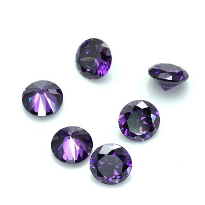 China Heat Resistant Shiny Cut Amethyst CZ Stone Synthetic Loose Amethyst 2mm CZ Stone Amethyst CZ Stone for sale